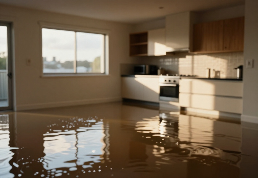 Water-damaged apartment in Tamarama before drying